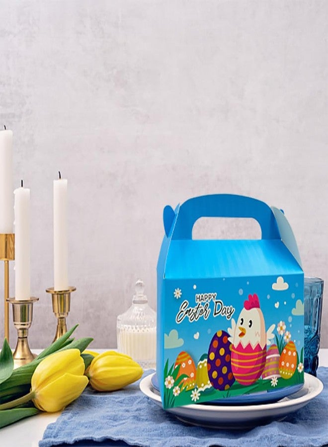 Suponey 12pcs Easter Treat Boxes Gift Boxes Party Favor Easter Basket with Handle Eggs Containers for Home School Holiday Party Decoration - Image 3